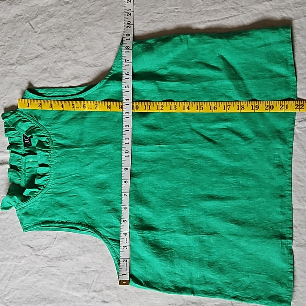 J.crew linen green sleeveless tank top size small - Picture 4 of 12